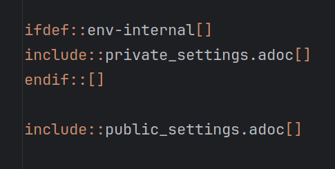 asciidoc conditional includes